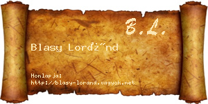 Blasy Loránd névjegykártya